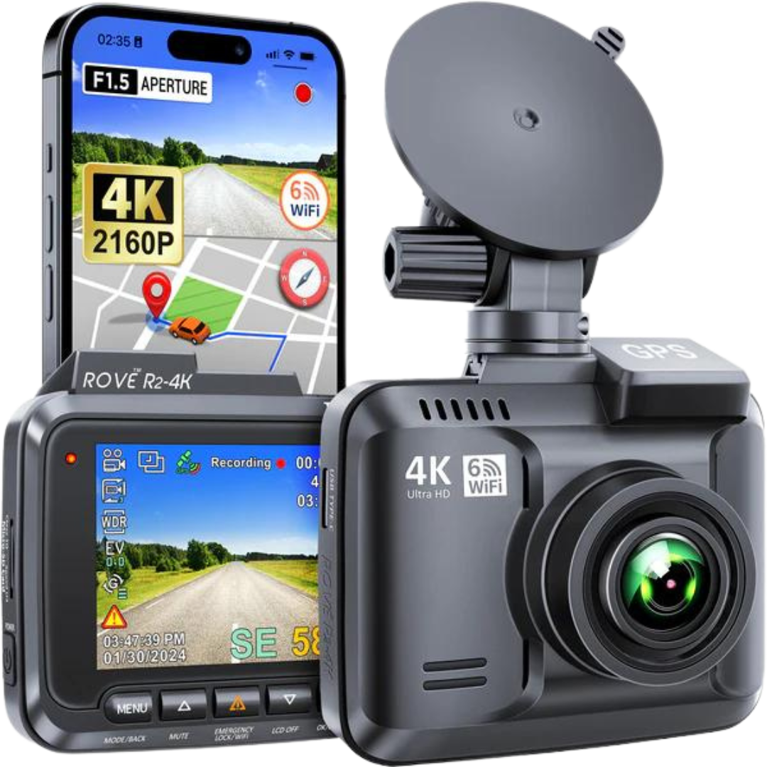 ROVE R2-4K Dash Cam Bundle | FREE ROVE PRO 128 GB microSD Card